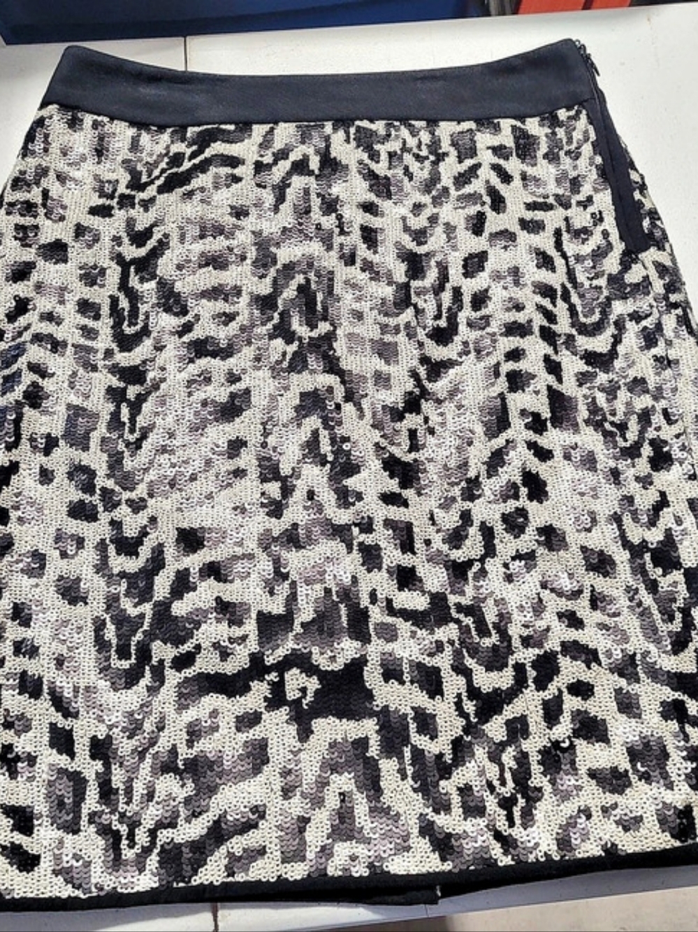 The Limited Animal Print Mini Skirt in Black & White Size 4